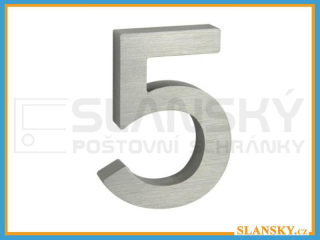 Domovní čísla 3D stříbrná - č.5