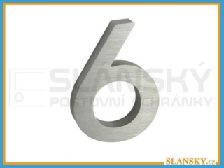 Domovní čísla 3D stříbrná - č.6